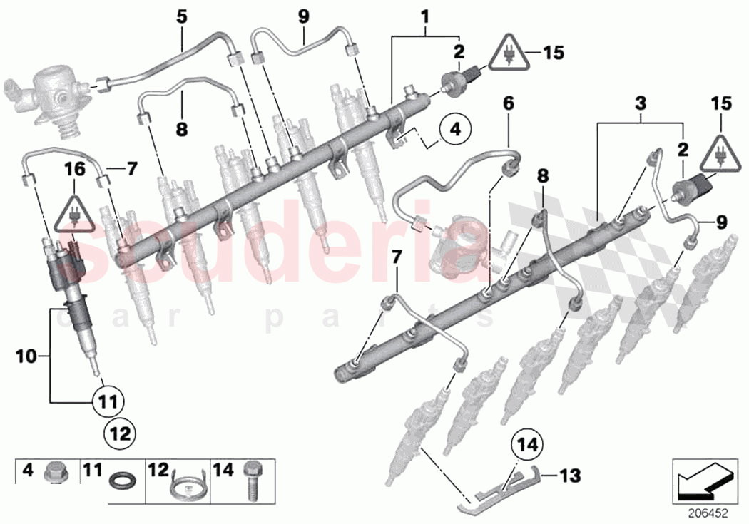High pressure rail injector line of Rolls Royce Rolls Royce Wraith RR5(2017-2023)