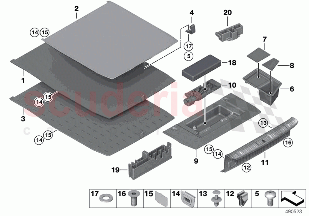 Trim panel trunk floor of Rolls Royce Rolls Royce Wraith RR5(2017-2023)