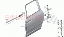 Rear door hinge door brake