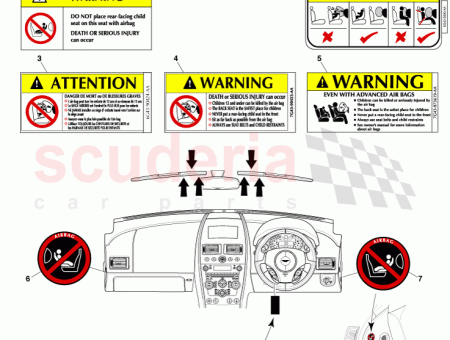 Photo of TIQUETTE AVERTISSEMENT G N RAL D AIRBAG 2…