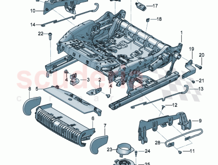 Photo of seat frame with height tilt and extendable seat…