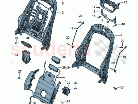 Photo of guide with push button for adjustable head restraint…
