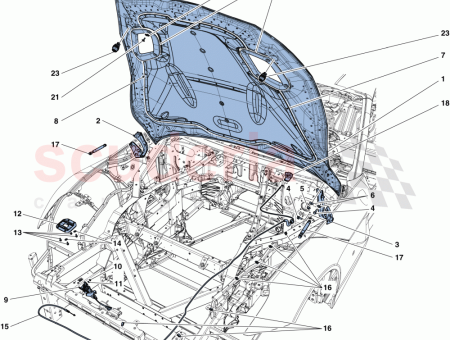 Photo of POIGN E DU COUVERCLE DU COMPARTIMENT MOTEUR…