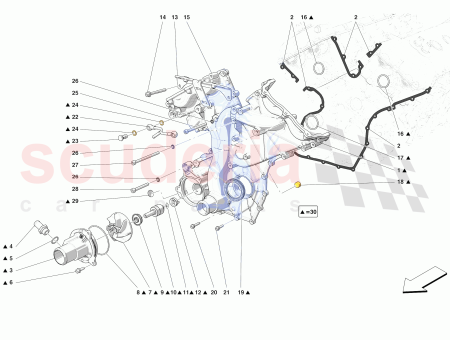 Photo of COUVERCLE DE CARTER AVANT COMPL AVEC POMPE EAU…