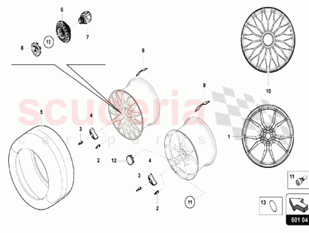 Photo of JANTE ALUMINIUM NOIR BRILLANT COUPE DIAMANT DIONE 13X21…