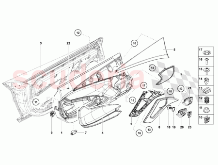 Photo of GARNITURE DE PORTE DROITE INT RIEUR CUIR VIN…