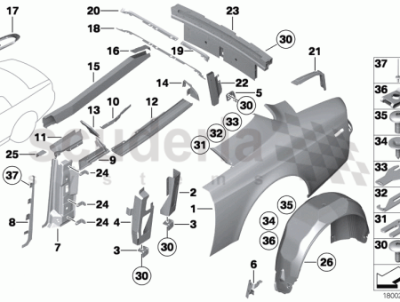Photo of SUPPORT DE LONGERON DE CADRE GAUCHE 41 11…