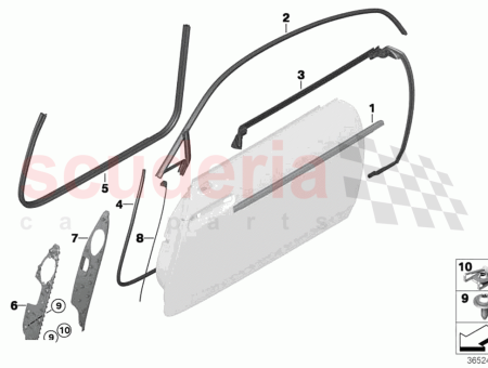 Photo of JOINT DE CANAL INT RIEUR PORTE AVANT DROITE…