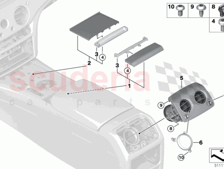 Photo of CONSOLE CENTRALE GARNITURE EN CUIR DESSUS ARRI RE…