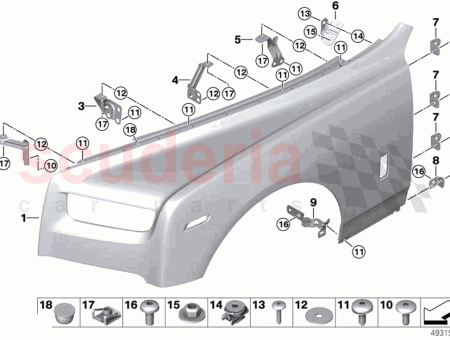 Photo of SUPPORT DE PANNEAU LAT RAL AVANT DROIT 5…