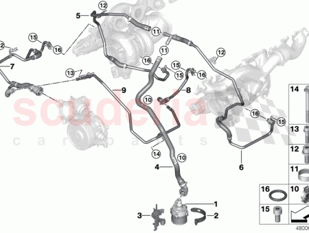 Photo of LIGNE DE LIQUIDE DE REFROIDISSEMENT RETOUR DU TURBOCOMPRESSEUR…