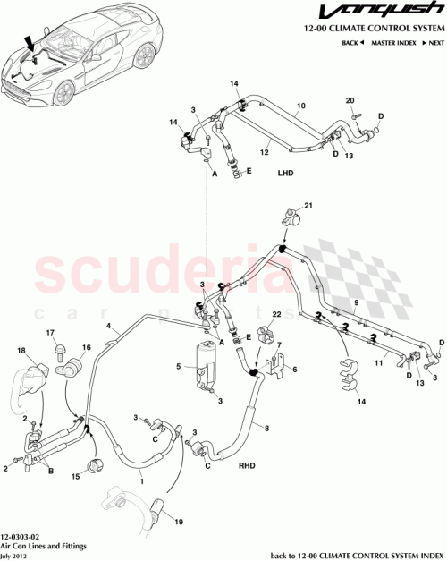 Part Diagram for Aston Martin CD33-19A705-AA