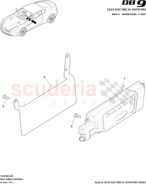 Part Diagram for Aston Martin DG43-14B709-AA