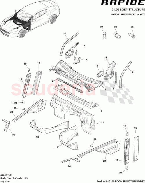 Part Diagram for Aston Martin GOAD43-F8875-AA