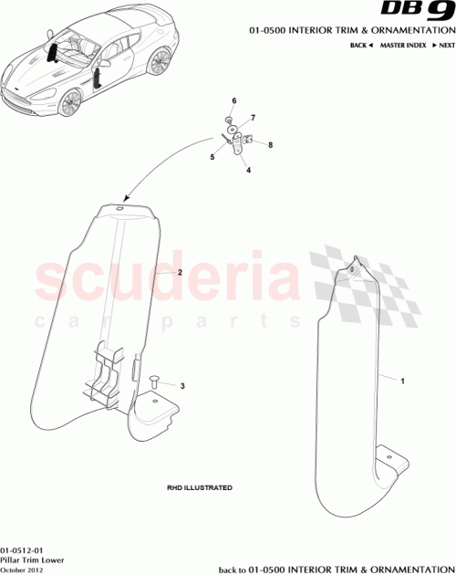 Part Diagram for Aston Martin 4G43-02348-BJW