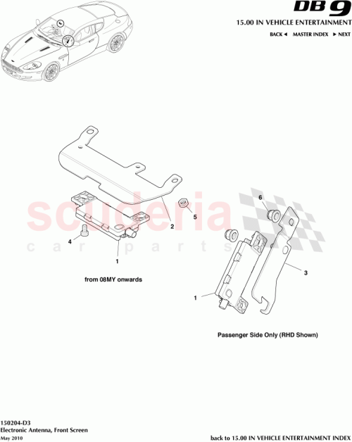 Part Diagram for Aston Martin ED33-18C987-DA