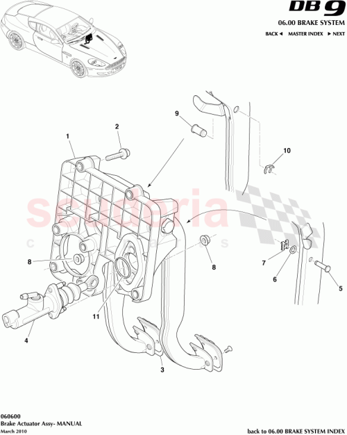 Part Diagram for Aston Martin 4G43-2D042-AA