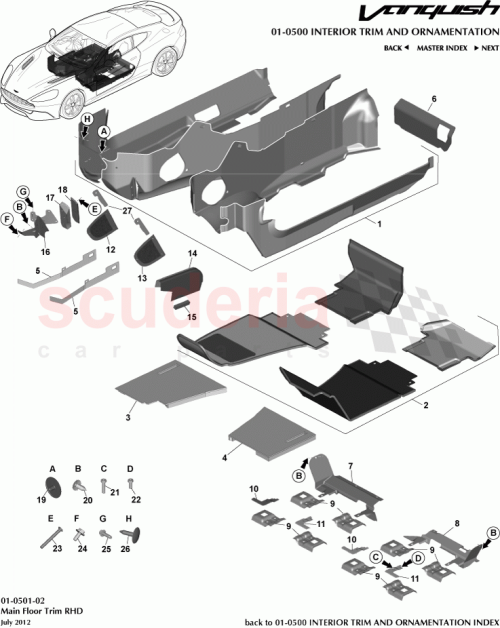 Part Diagram for Aston Martin DD33-130B52-AB