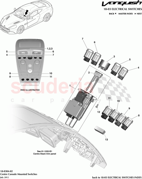 Part Diagram for Aston Martin CD33-19H420-AC