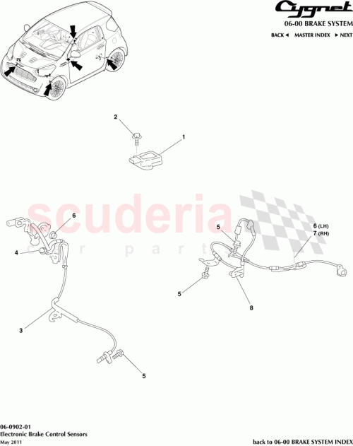 Part Diagram for Aston Martin 89542-74010