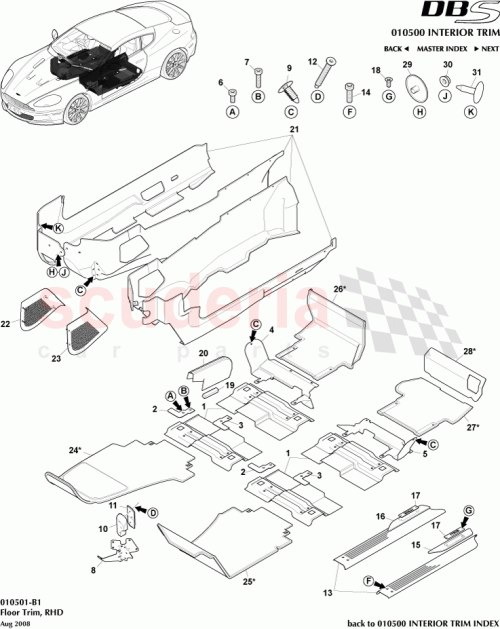 Part Diagram for Aston Martin 8G43-100A91-AB
