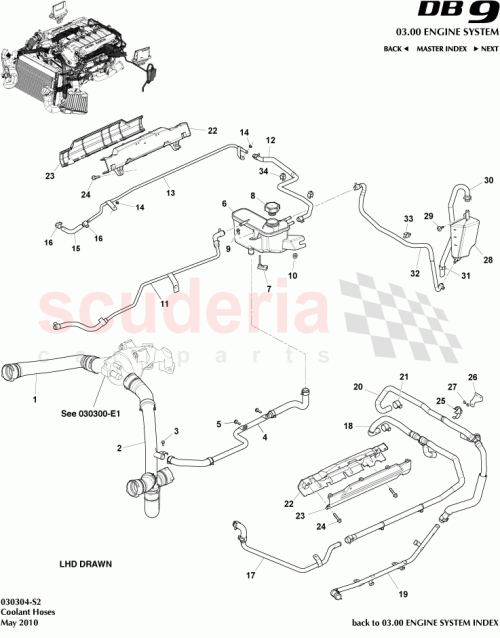 Part Diagram for Aston Martin 1R12-37-10166