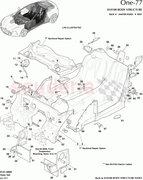 Part Diagram for Aston Martin 12023-09-6000-AA