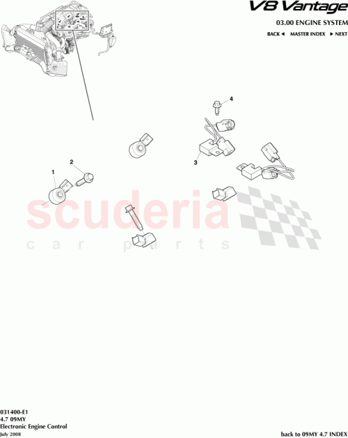 Part Diagram for Aston Martin 6G43-03-10009