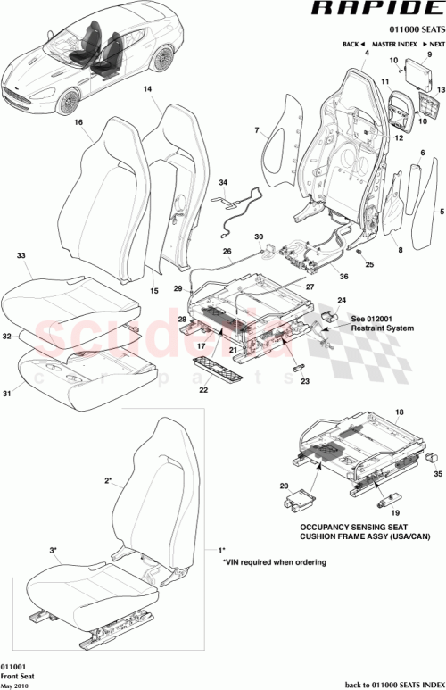 Part Diagram for Aston Martin AD43-629B03-AB