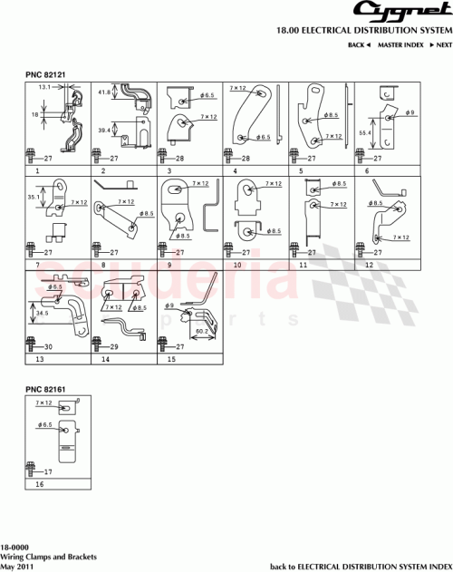 Part Diagram for Aston Martin 82715-74560