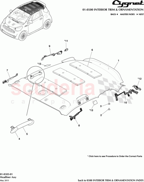 Part Diagram for Aston Martin AY2Y-435A01-AB