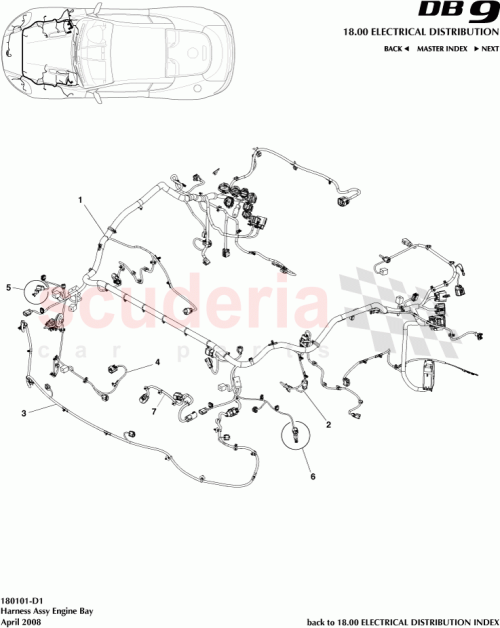 Part Diagram for Aston Martin FD33-14290-DA