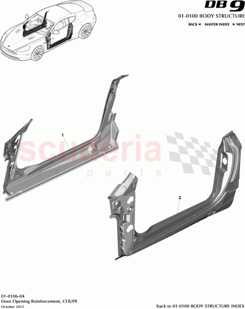 Part Diagram for Aston Martin DG43-C20412-AA