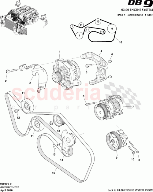 Part Diagram for Aston Martin 6G33-19D629-AB