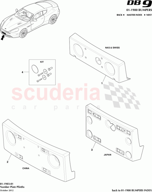 Part Diagram for Aston Martin DG43-17A835-CA