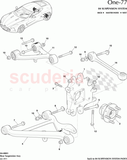 Part Diagram for Aston Martin AY93-5B530-AA
