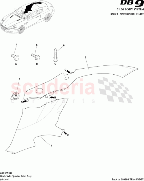 Part Diagram for Aston Martin 4G43-24858-AEW