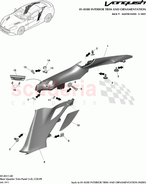 Part Diagram for Aston Martin CD33-31113-AEW