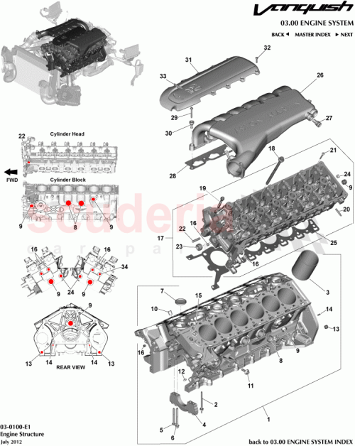 Part Diagram for Aston Martin 707130