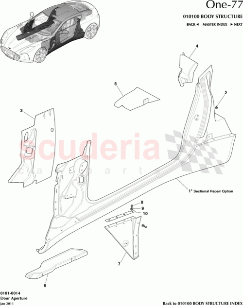 Part Diagram for Aston Martin 12023-05-1127-AE