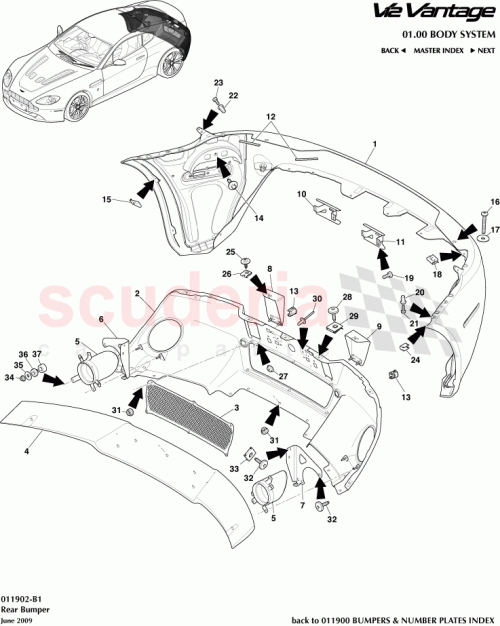Part Diagram for Aston Martin AD23-501T0-AA