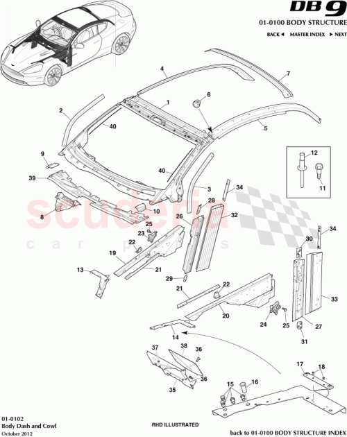 Part Diagram for Aston Martin DG43-18178-BA