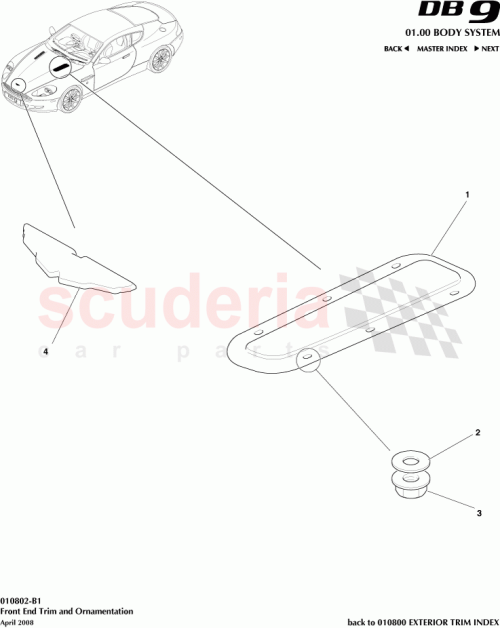 Part Diagram for Aston Martin 4G43-16C693-AG