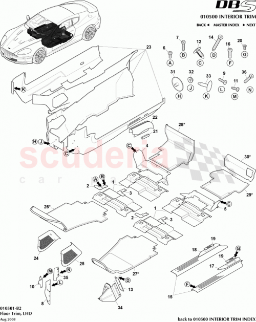 Part Diagram for Aston Martin 703725