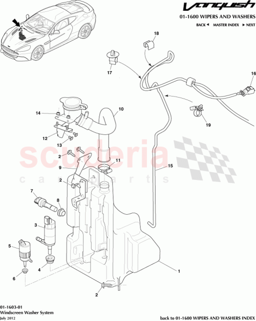 Part Diagram for Aston Martin DG43-17C625-AD