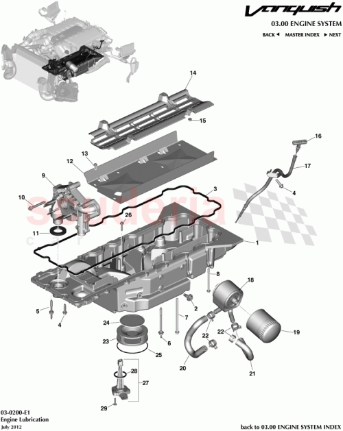 Part Diagram for Aston Martin CD33-6A642-AA