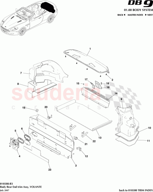Part Diagram for Aston Martin 4G43-L43660-AB