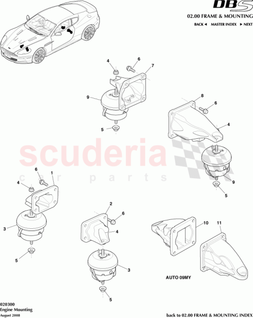 Part Diagram for Aston Martin 8D33-6A003-AB