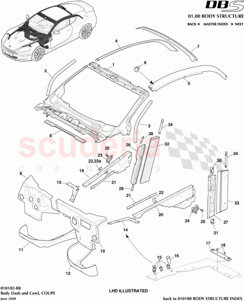 Part Diagram for Aston Martin 9G33F01761AA