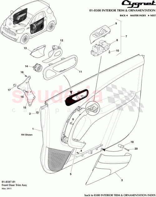 Part Diagram for Aston Martin 84040-74010